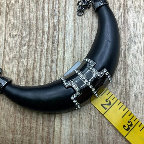 Kara Ross Black Hematite Gun Metal Collar Bracelet Necklace - Picture 7 of 8